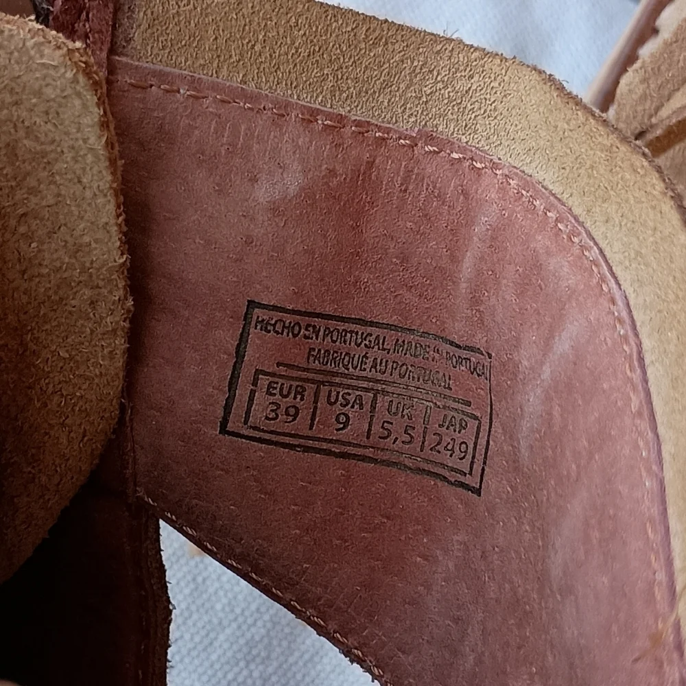 Musse & Cloud Anthropologie Fringed Tan Suede Leather Ankle Boots_9